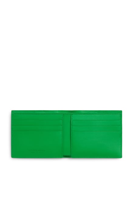 Intrecciato Bi-Fold Wallet in Parakeet